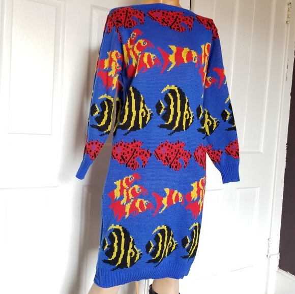 Dressy Tessy Dresses & Skirts - Betsey Johnson-inspired vintage fish sweater dress